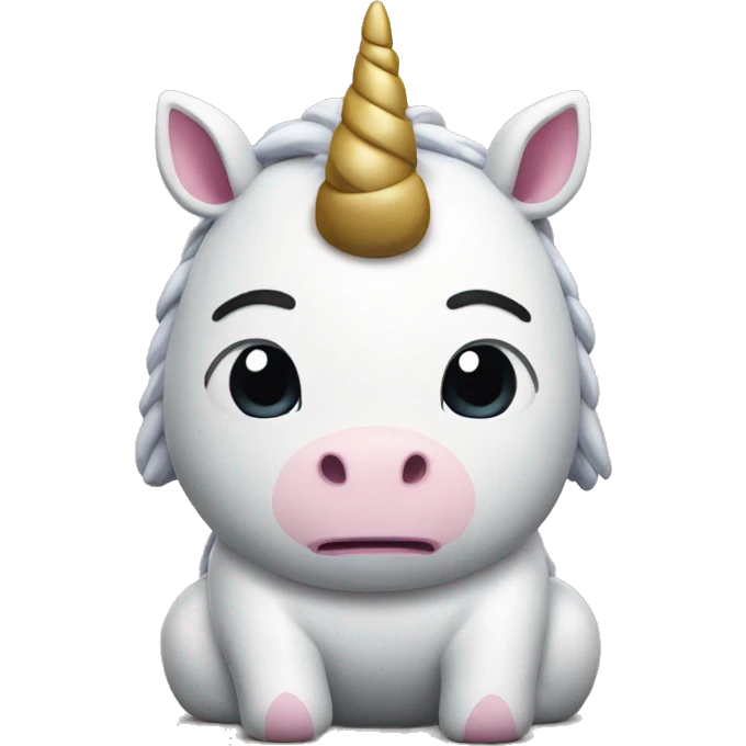 unicorn doing a sumo standing squat position emoji