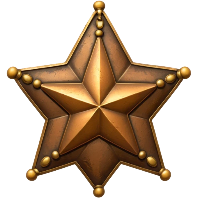 sheriff's star badge rustic bronze vintage look no text emoji | AI ...
