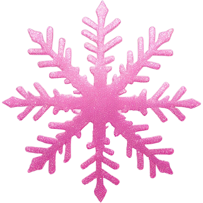 Pink glitter snowflake emoji