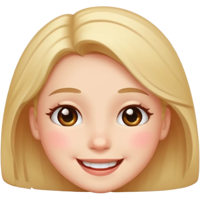 Blushing cute emoji