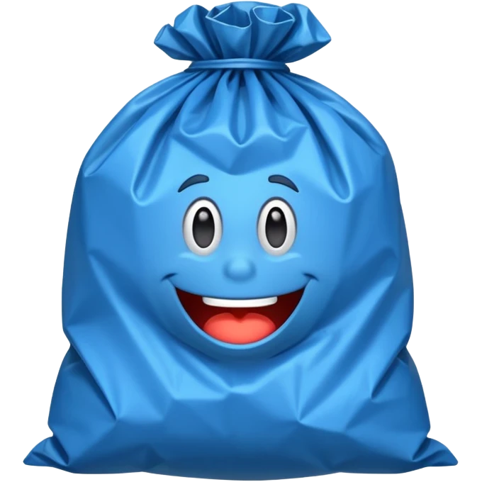 blue garbage bag emoji