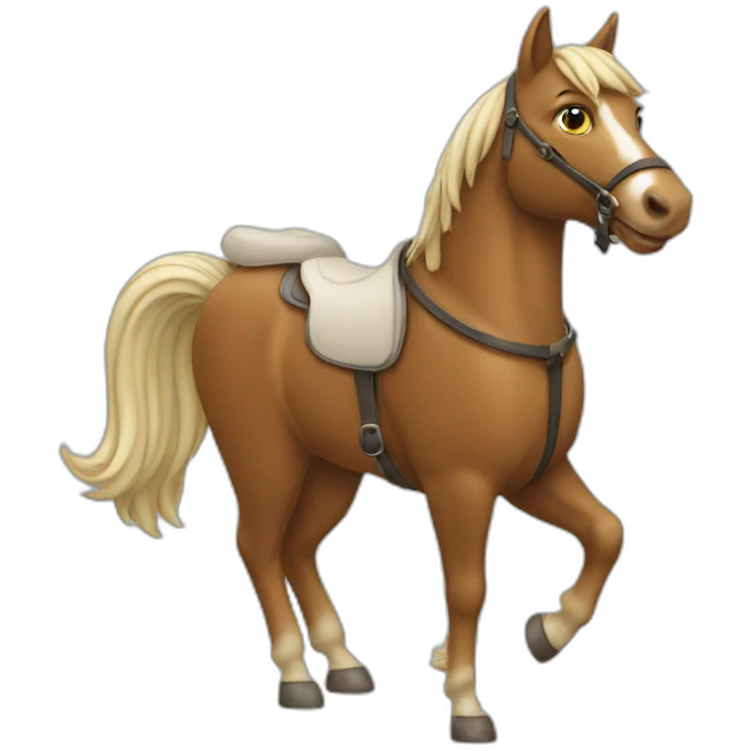 Un chat sur un cheval emoji