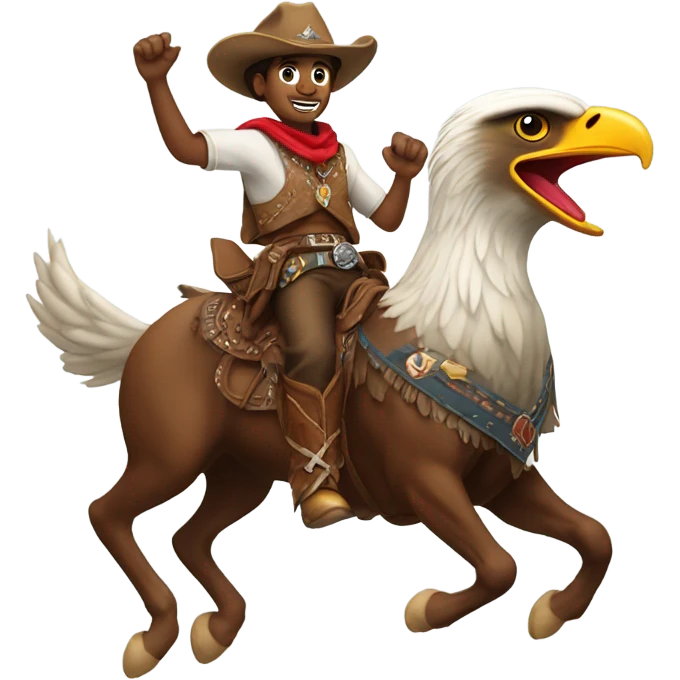Cowboy riding eagle emoji