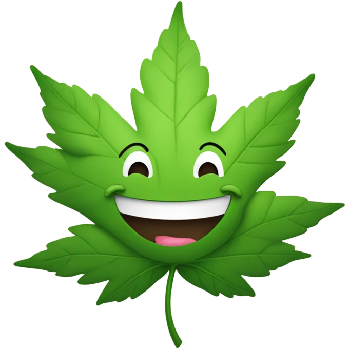 Weed leaf laughing emoji emoji