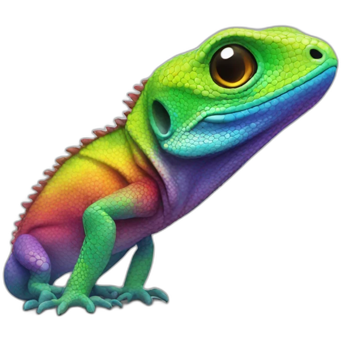 Rainbow lizard emoji