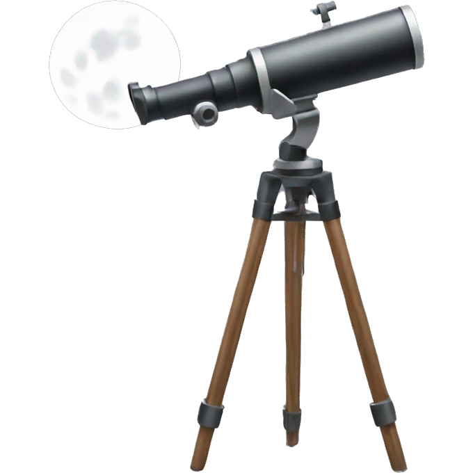 Telescope with moon emoji