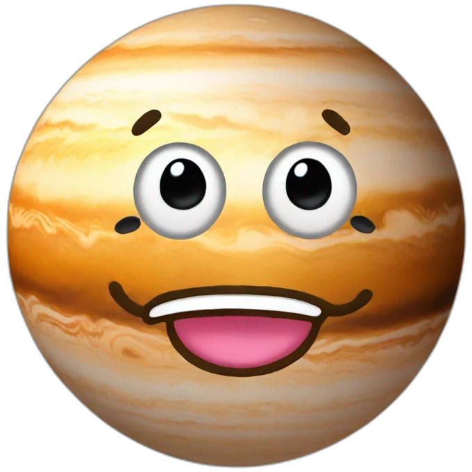 planet jupiter with a kissing face with smiling eyes emoji | AI Emoji ...
