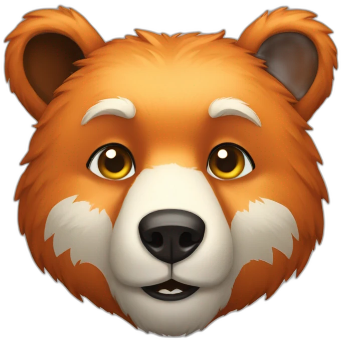 a bear that is half fox emoji