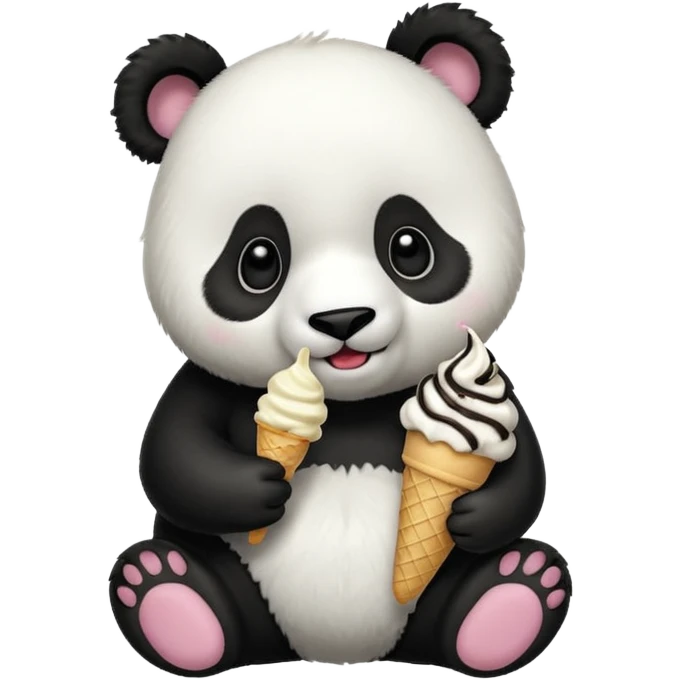 Panda eating ice cream emoji