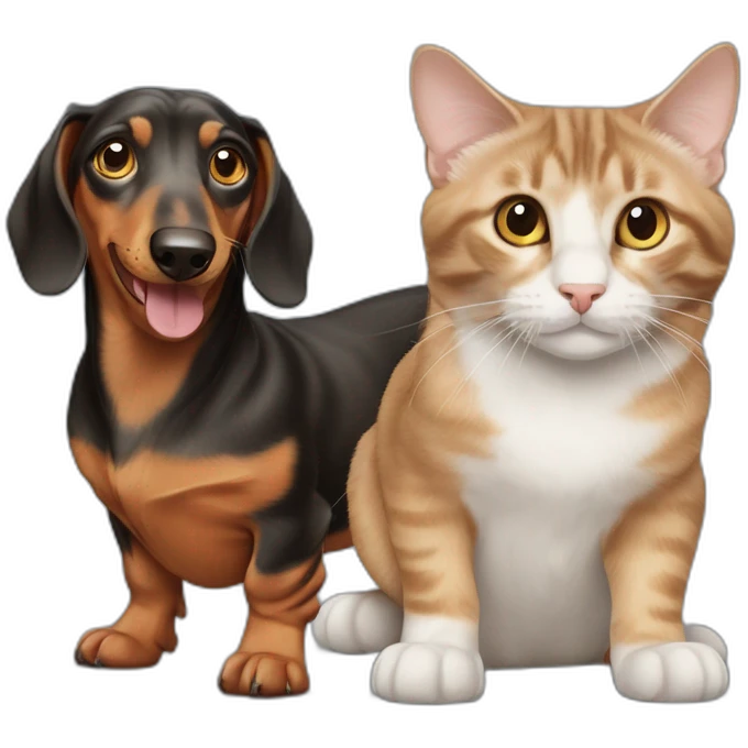 dachshund and maine coone cat emoji
