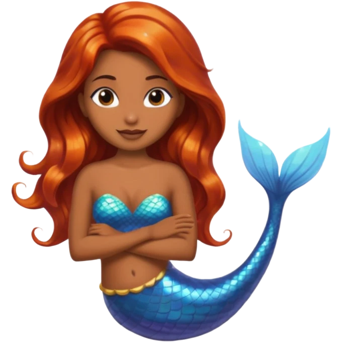 brown mermaid half body emoji