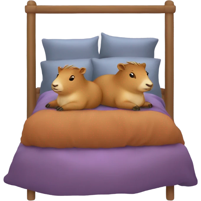 Two capybaras in bed emoji