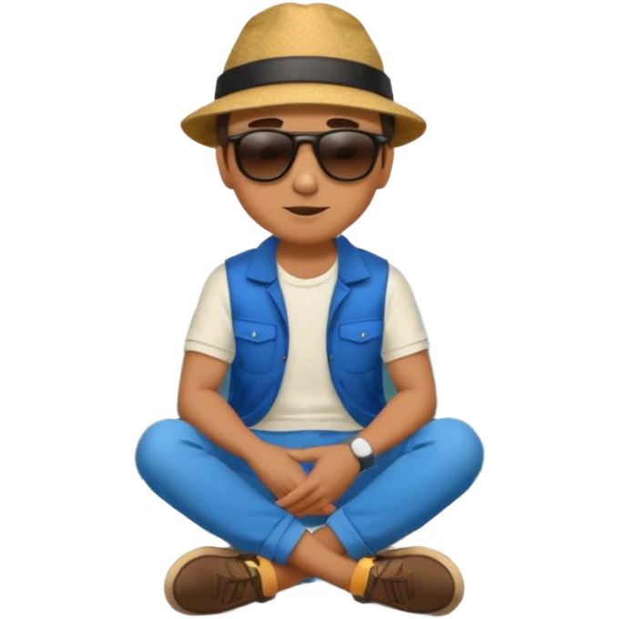 A man sitting on a mountain emoji