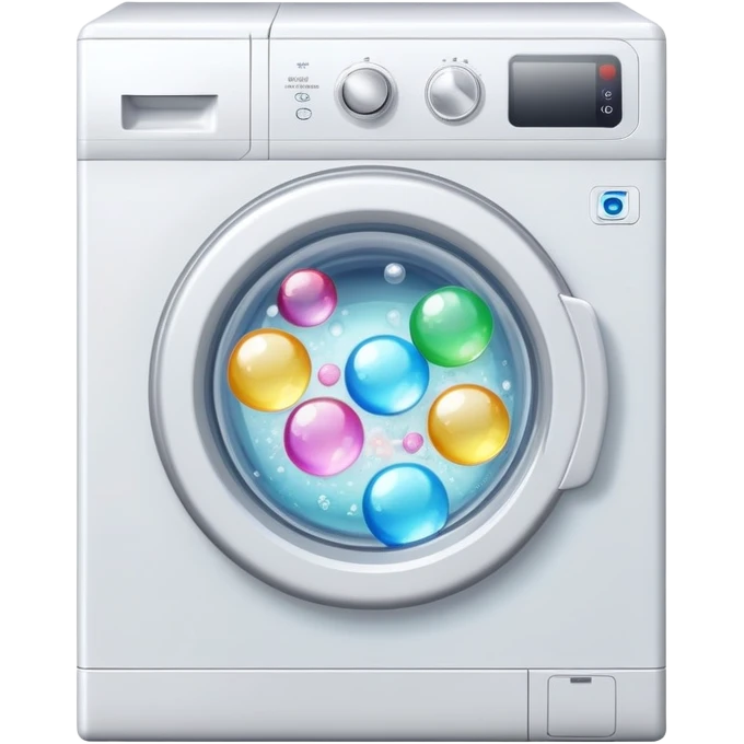 washing machine with soap bubbles inside emoji