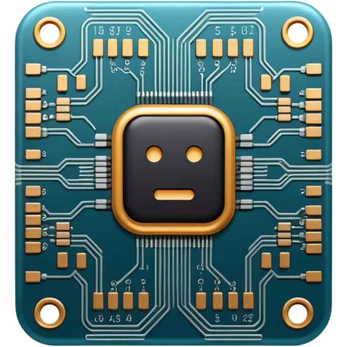 ai chip with a circuit pattern emoji