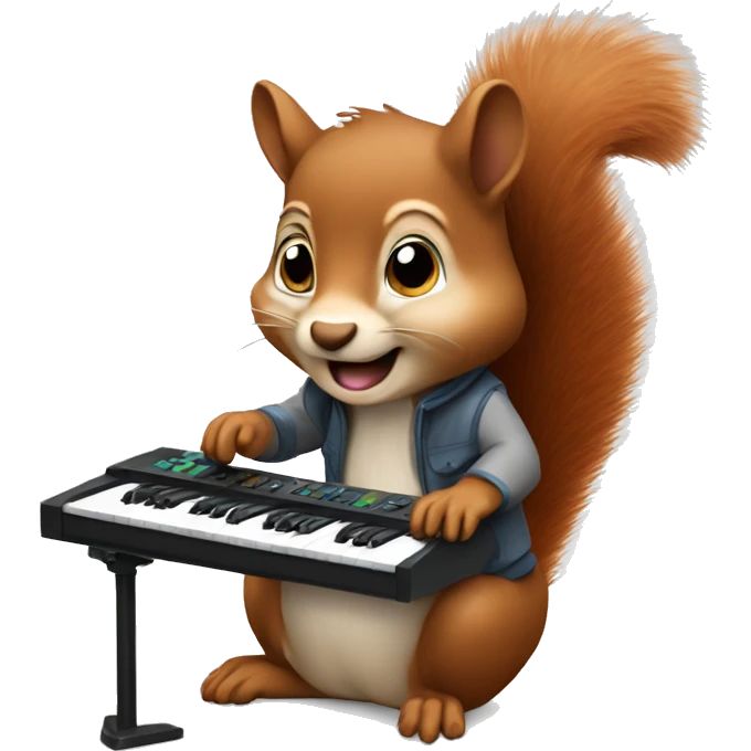 Squirrel play synthesizer emoji