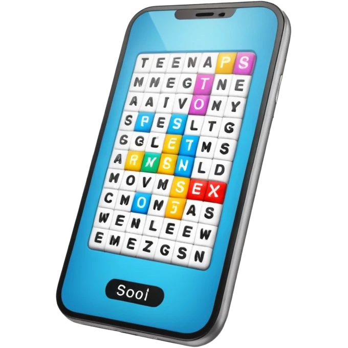 Crossword on smartphone display emoji