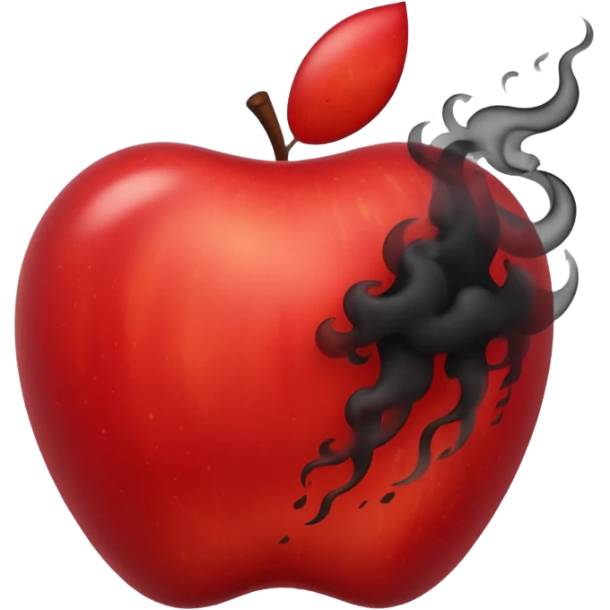 apple, black, poisonous, black smoke emitted emoji