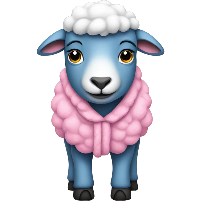 Blue sheep with pink pajamas  emoji