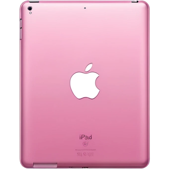  pink iPad (Apple tablet) with sleek metallic finish, minimal and modern design, soft reflections, isolated on transparent background, realistic style" emoji