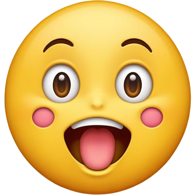 cartoon surprised emoji with open mouth, colorful and cheerful, no text, suitable for WhatsApp and Instagram emoji