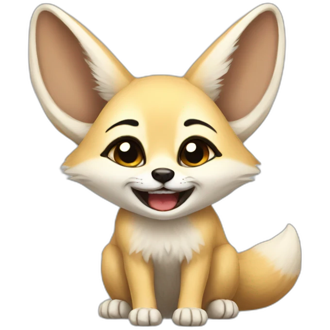 happy crying fennec emoji