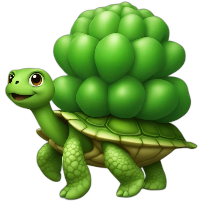 turtle carrying big garlic on back emoji