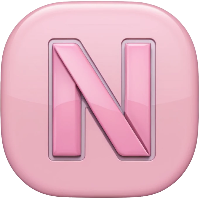 Netflix aesthetic "N" logo in pastel pink emoji