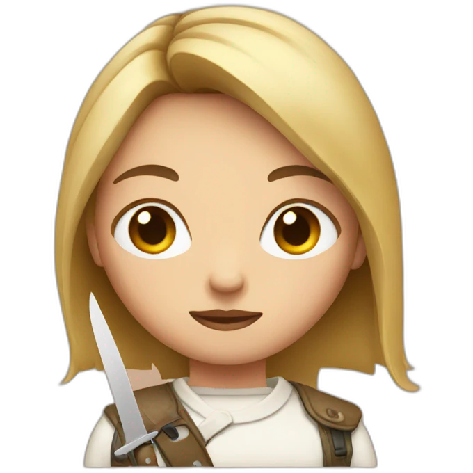 Girls with side eyes and knife emoji