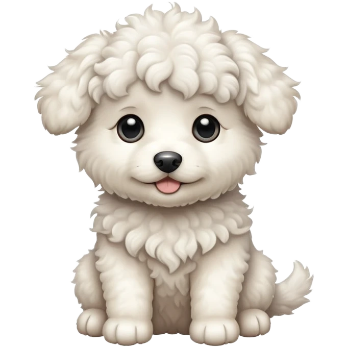 White curly puppy emoji