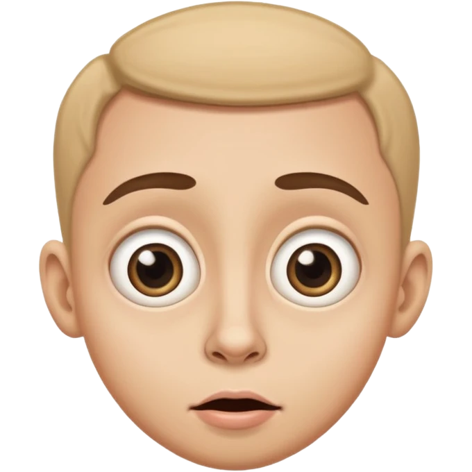 Funny caricature style cartoon, big eyes,  emoji