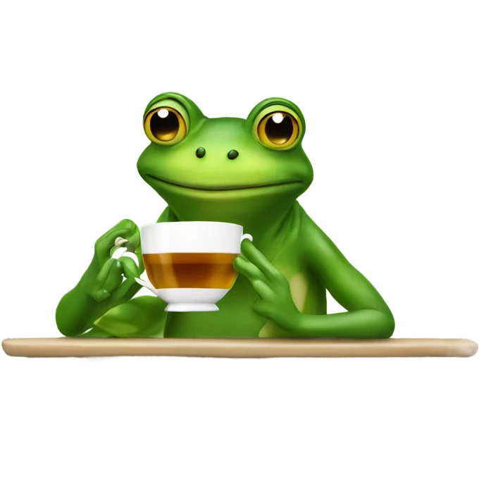 a frog sipping tea emoji
