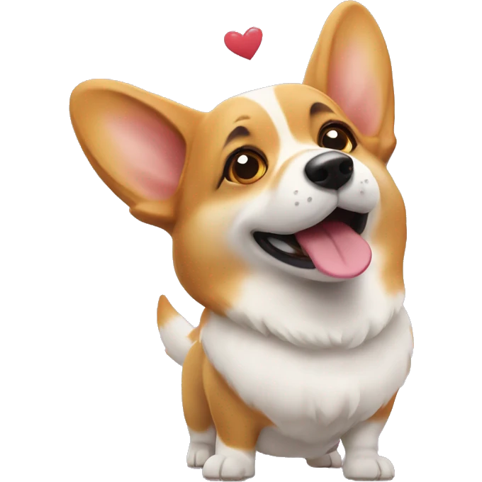 Corgi blowing kisses emoji