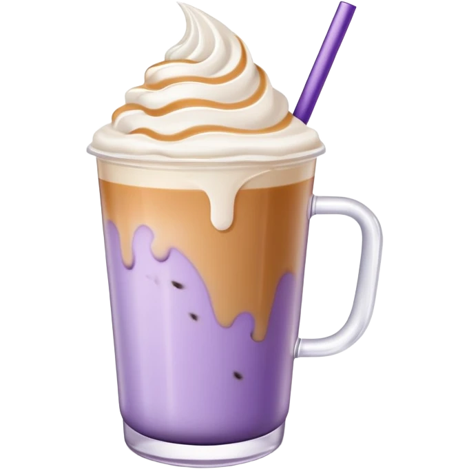 Starbucks iced chai latte with lavender cold foam emoji