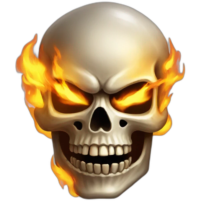 Skull on fire (ghost rider) emoji