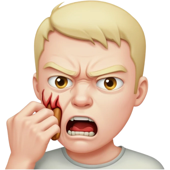 a guy chokeing himself angry emoji
