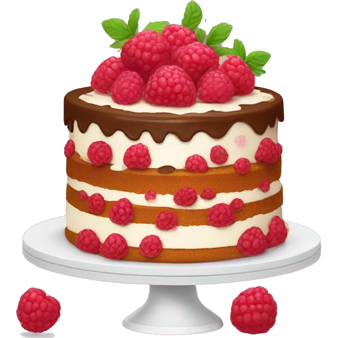 Cake with raspberries ￼ emoji