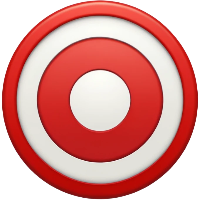A black circle surrounded by a white circle surrounded by a red circle there should only be 3 rings - the black should be in the middle then white the red emoji