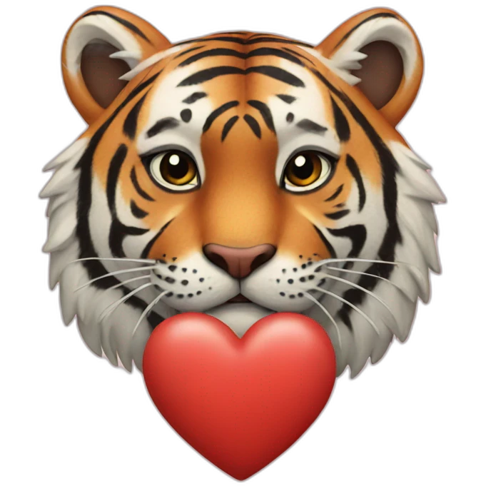 tiger and heart emoji