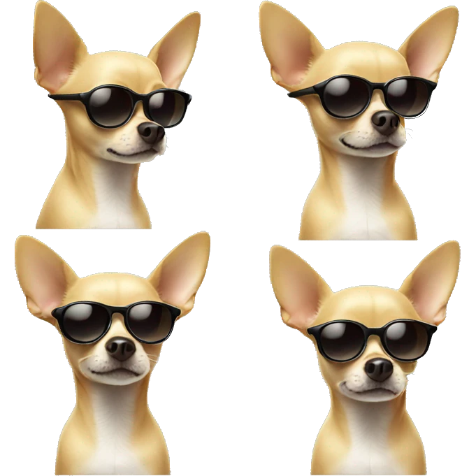 Chihuahua dog with sunglasses  emoji