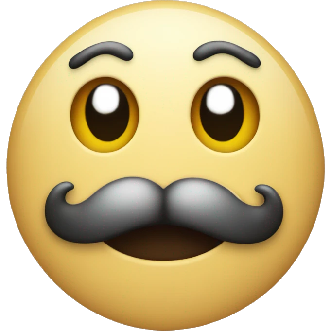 "Smiling face with a mustache emoji" emoji