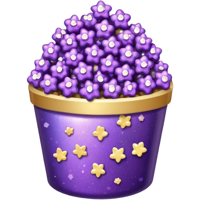 Glitter purple popcorn emoji
