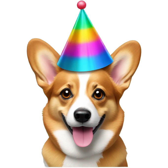 Corgi wearing a party hat emoji