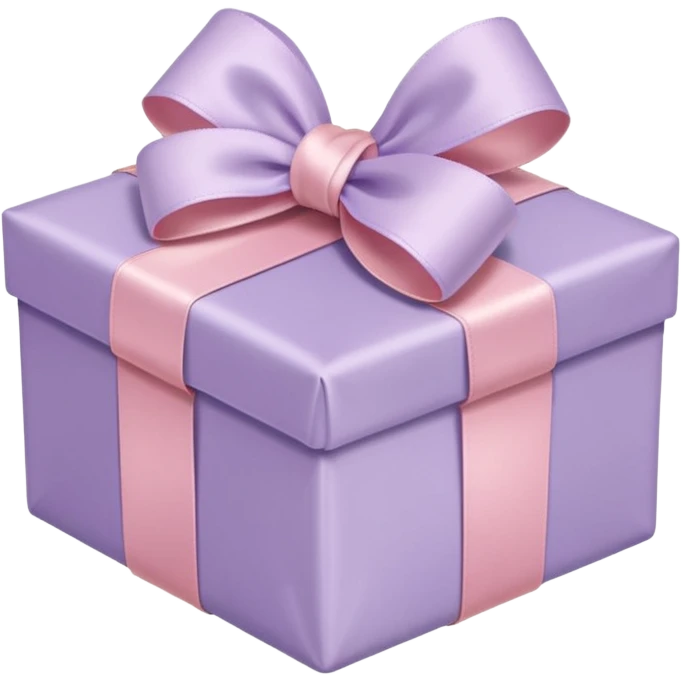 light lilac cute gift with a light pink bow, variation 4 emoji