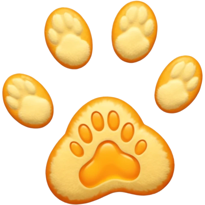 a very light pale pastel yellow-orange pawprint emoji