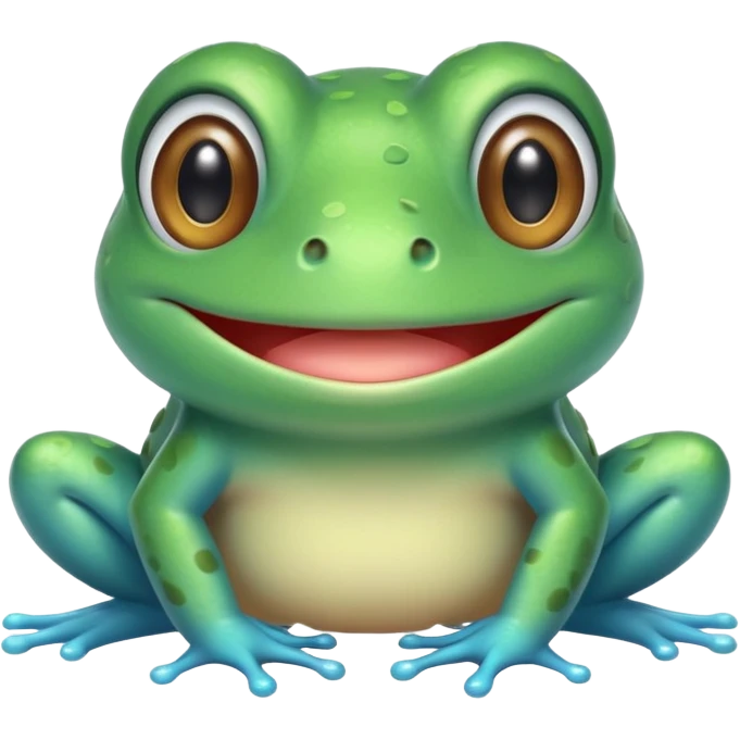 cyan cute frog kawaii eyes should be cuter emoji