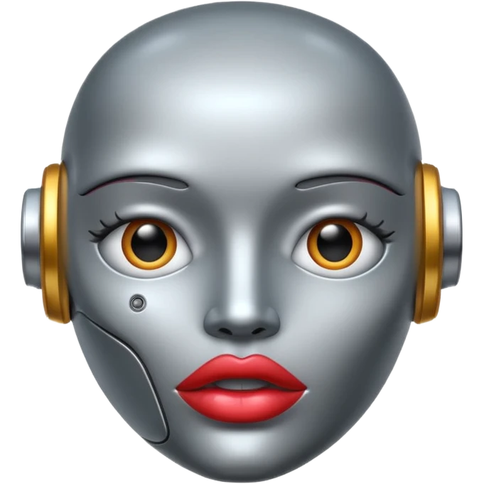 Robot with lips emoji
