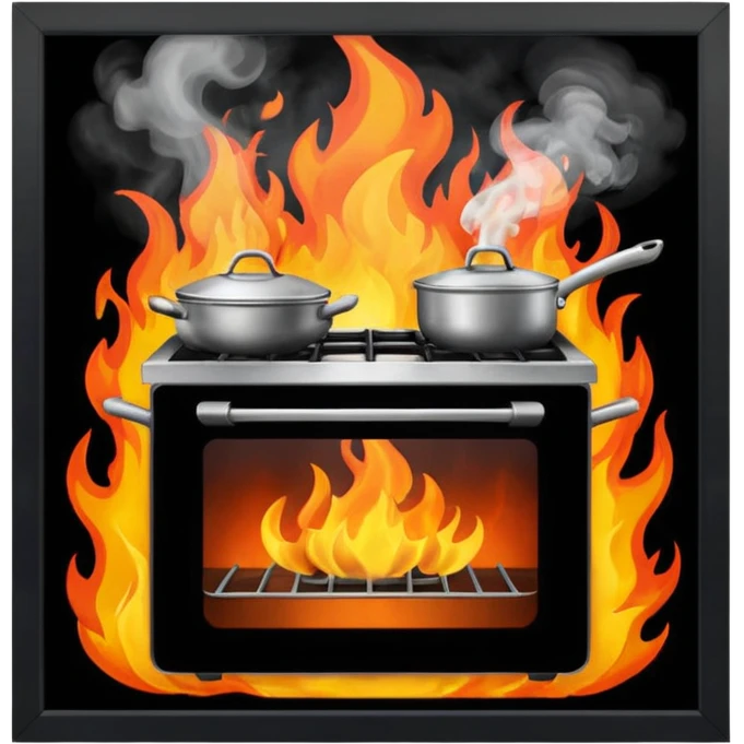 Burning kitchen  emoji