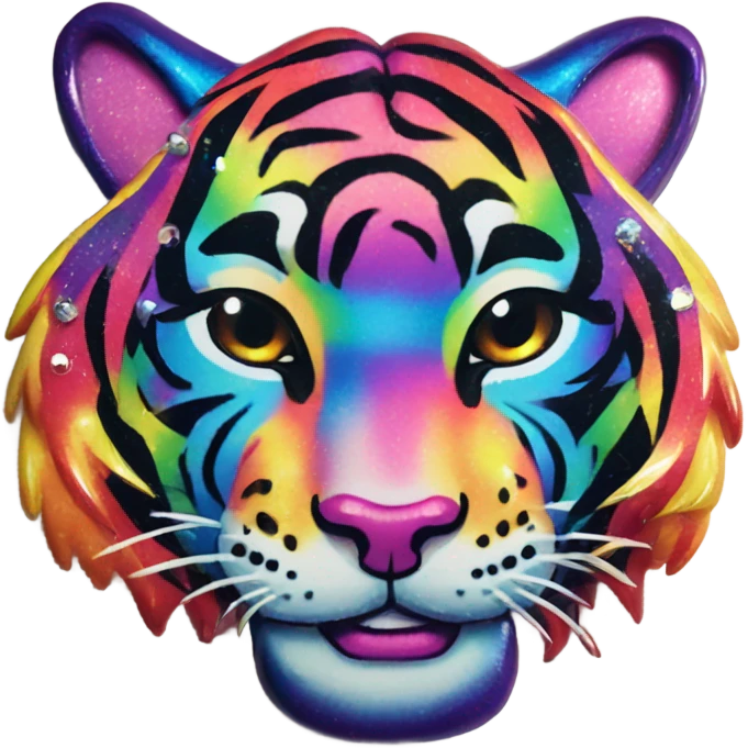 Lisa frank rainbow tiger with sparkly stripes emoji
