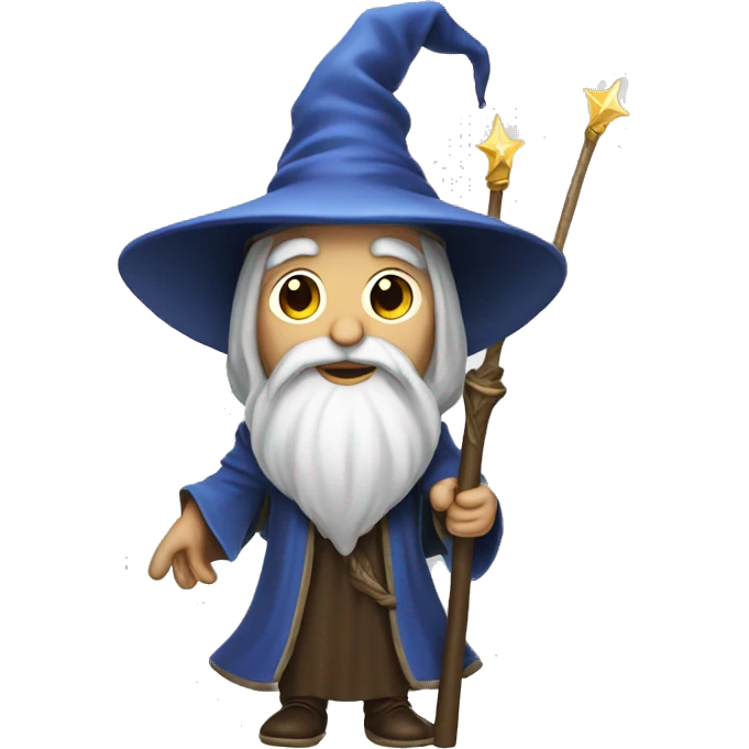 Wizard with a staff and pointed hat emoji